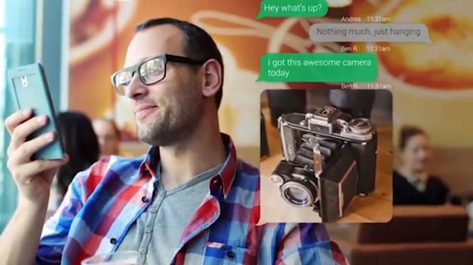 create a video text or chat message advert