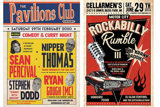 design attractive retro flyers and posters