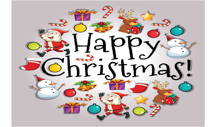 design merry christmas and happy new year logo