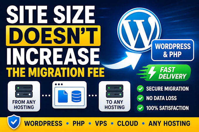 migrate your wordpress or PHP website to any hosting