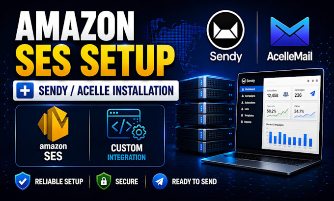 configure amazon ses and install sendy or acelle mail