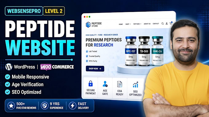 build a professional wordpress peptide ecommerce website