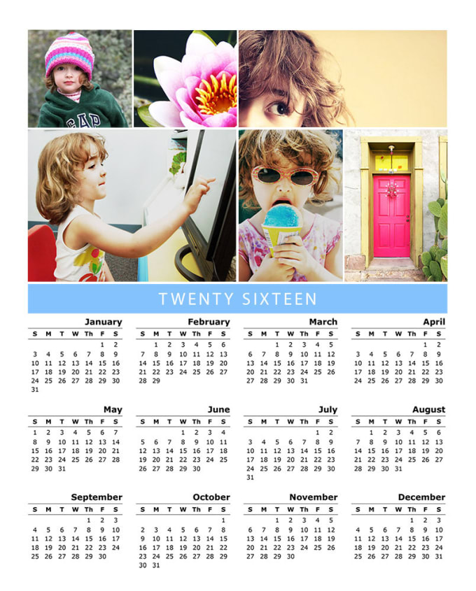 Create 2016 calendar with your photos by Emmardm Fiverr