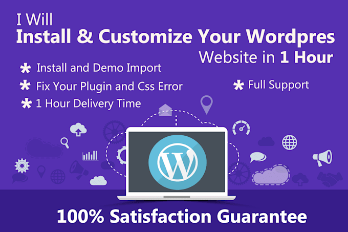 install and customize your wordpress site in 1 hour