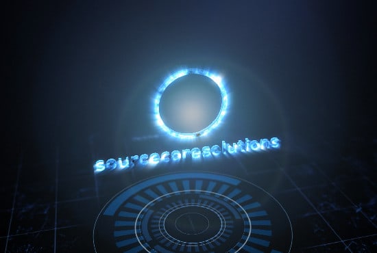 create a tech glowing loading HD opener video intro with logo