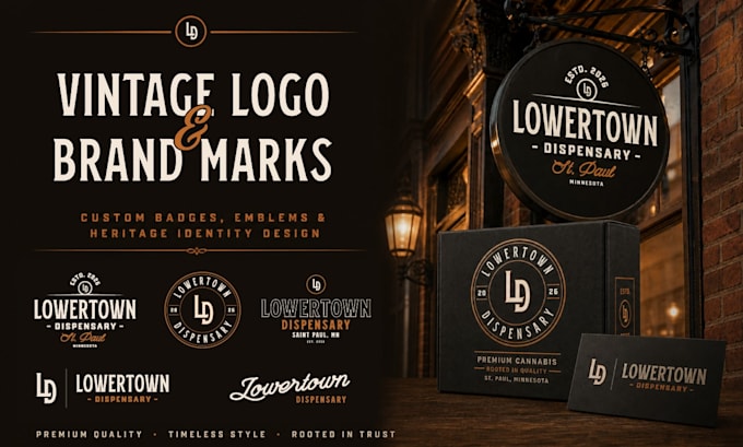 design a premium vintage logo and heritage badge