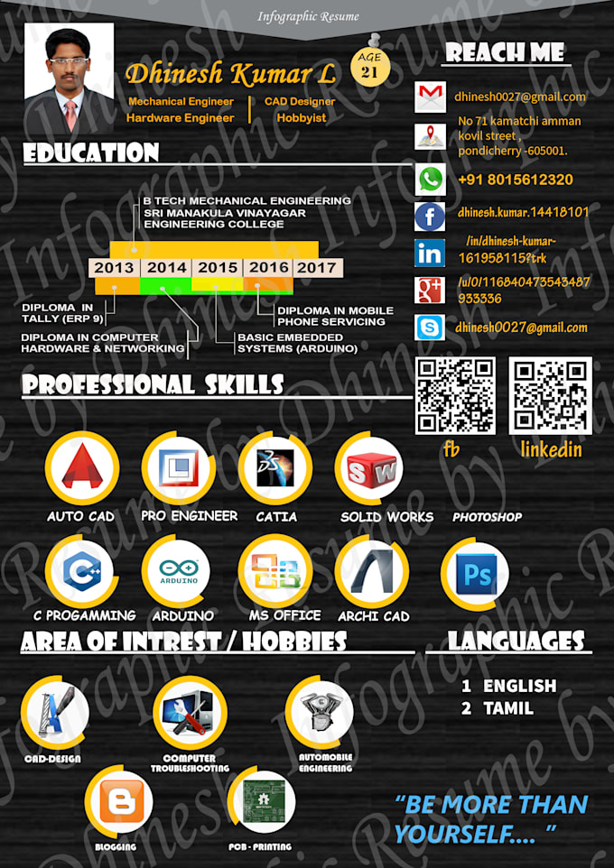 create info graphic resumes
