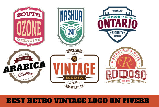 design a 2 Customized Retro Vintage Logo