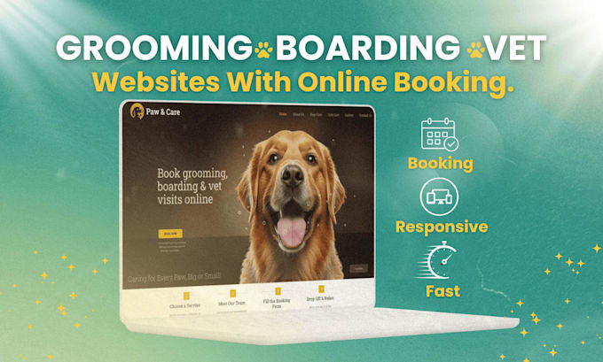 build a dog grooming, pet boarding or veterinary wordpress website