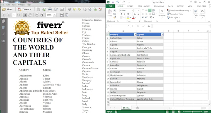 convert any image or PDF files to excel