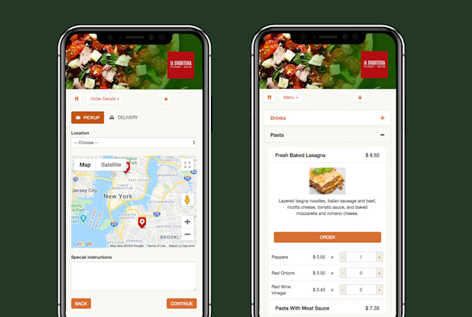 build a takeaway ordering system for restaurants