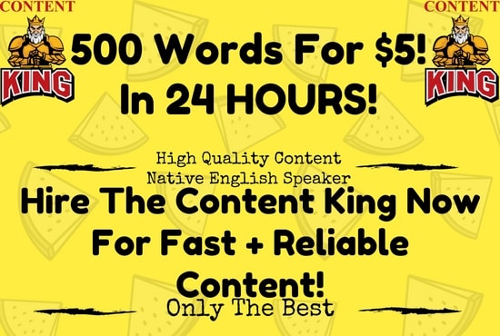write 500 words of high quality SEO optimized content in 24 hours