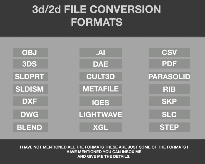 Convert Your 3d And 2d Files Into Any Format By Sherry0077