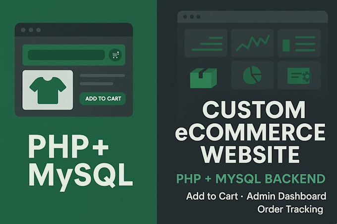 develop a dynamic ecommerce website with PHP and mysql backend