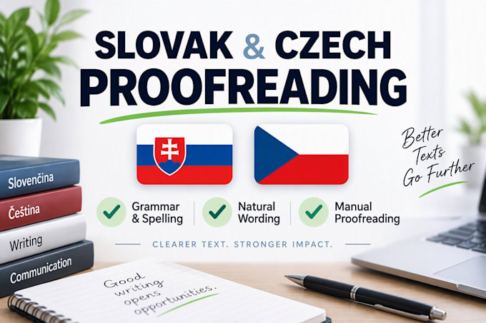 manually proofread and edit your slovak or czech text