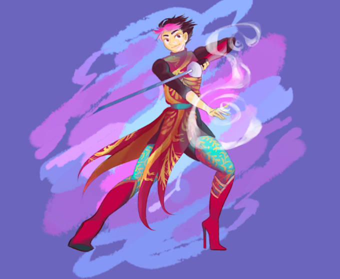 illustrate characters in a cartoon style