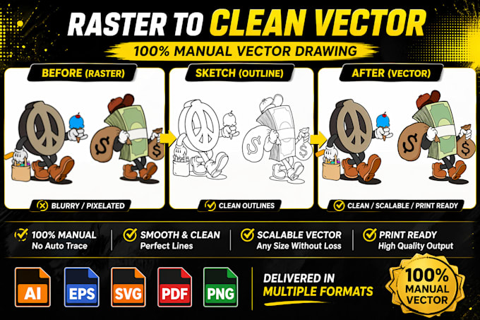 manually convert image to vector and do vector tracing