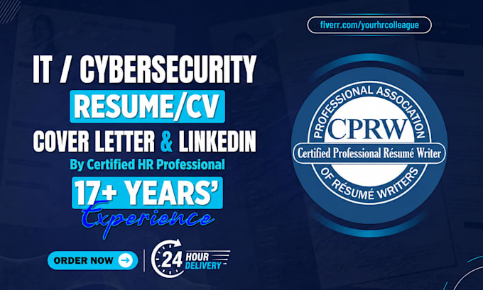 write in 24 hours professional resume for IT, cybersecurity, and tech roles