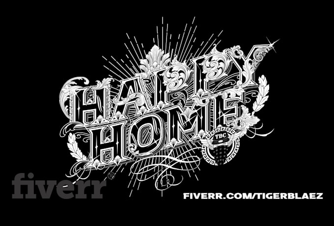 make classy baroque lettering design graphics
