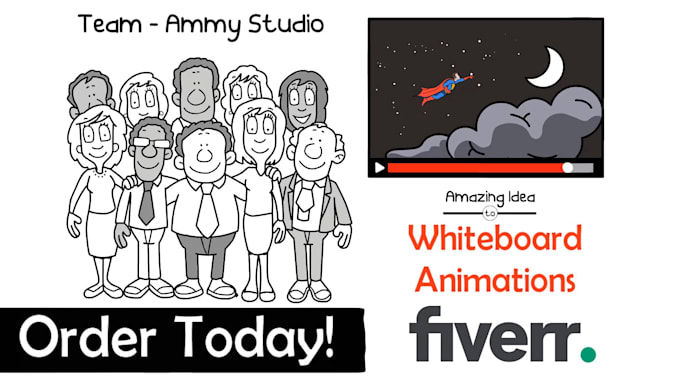 animate a professional custom whiteboard animation explainer video