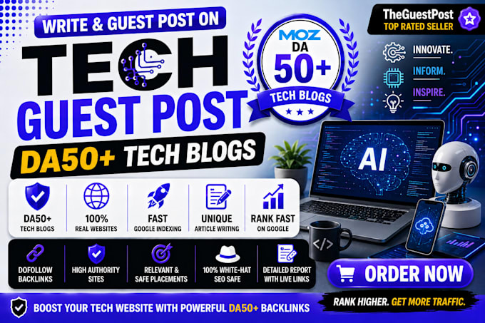 write and guest post on tech blogs with dofollow SEO backlinks