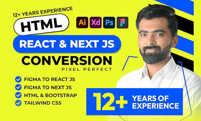convert figma to react js next js HTML CSS tailwind CSS responsive website