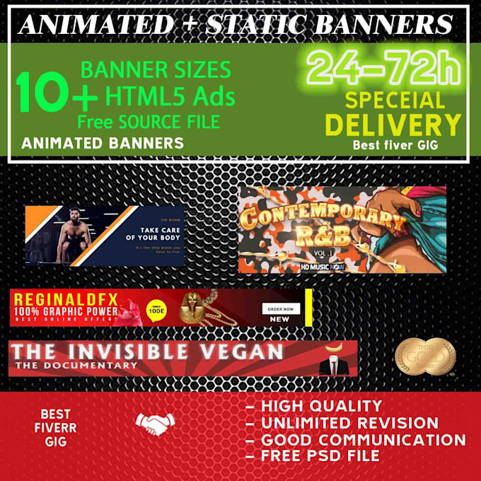 design a fancy animated HTML5 banner in 24hrs
