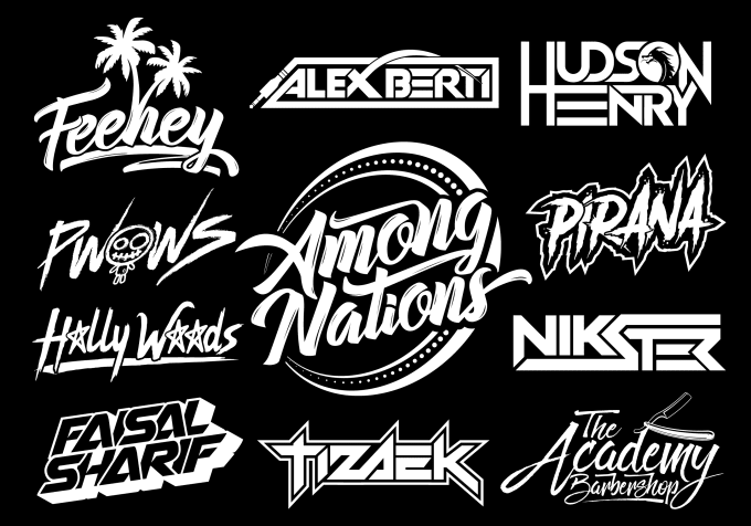 Design your business typography dj band or music, text and company logo ...