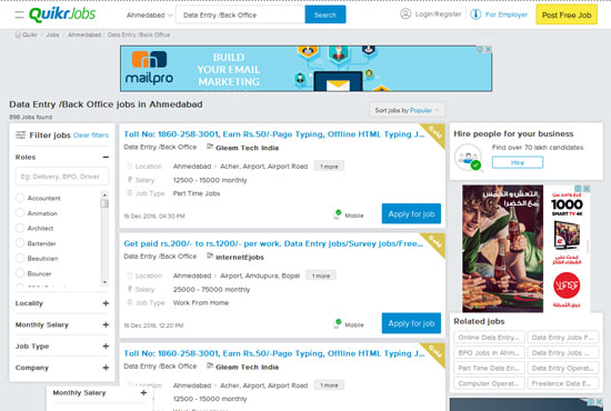 Create A Quikr Jobs Identical Website By Hostumer I have applied for or online data entry job home based in quikr via whatsapp. fiverr