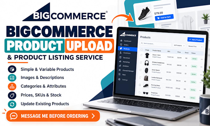 upload products and manage product listings in bigcommerce
