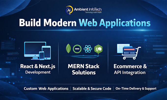 build react nextjs mern stack web apps for business