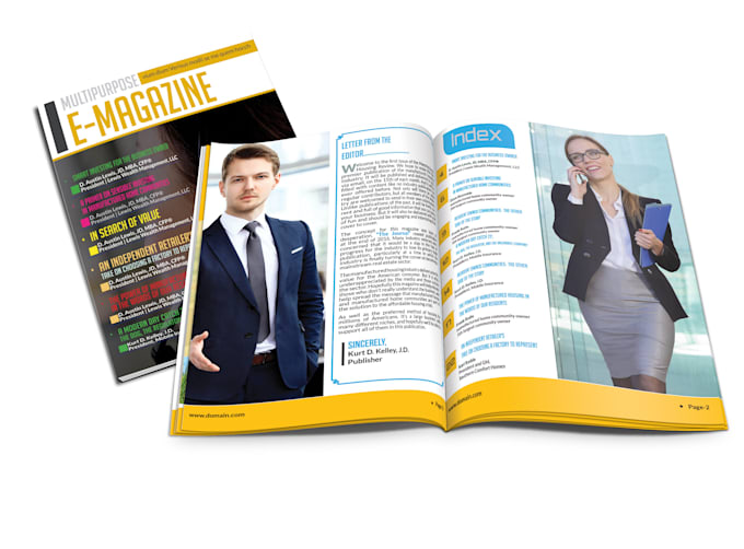 design magazine layout, brochure, and product catalog