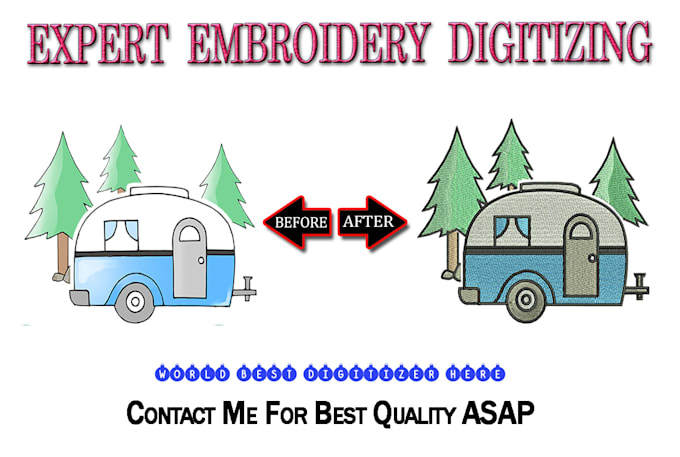 digitize image for embroidery design file in 1 hour