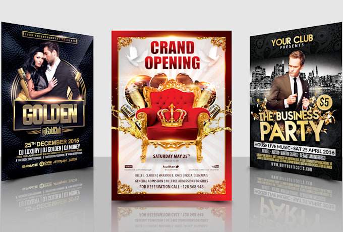 design party and event flyers within 24 hours