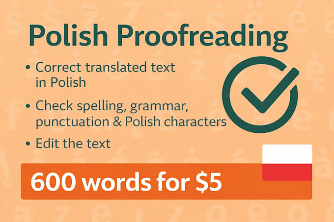 proofread polish text up to 600 words