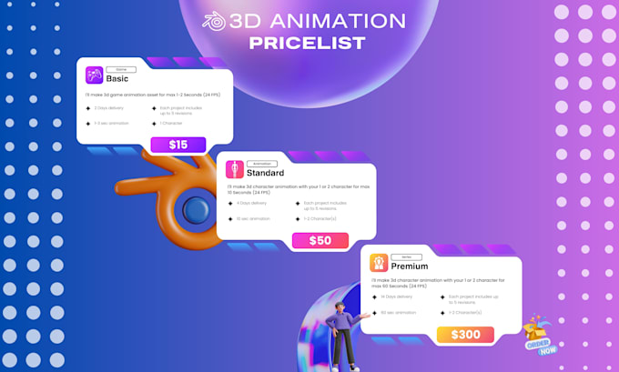 make blender animation with your 3d character