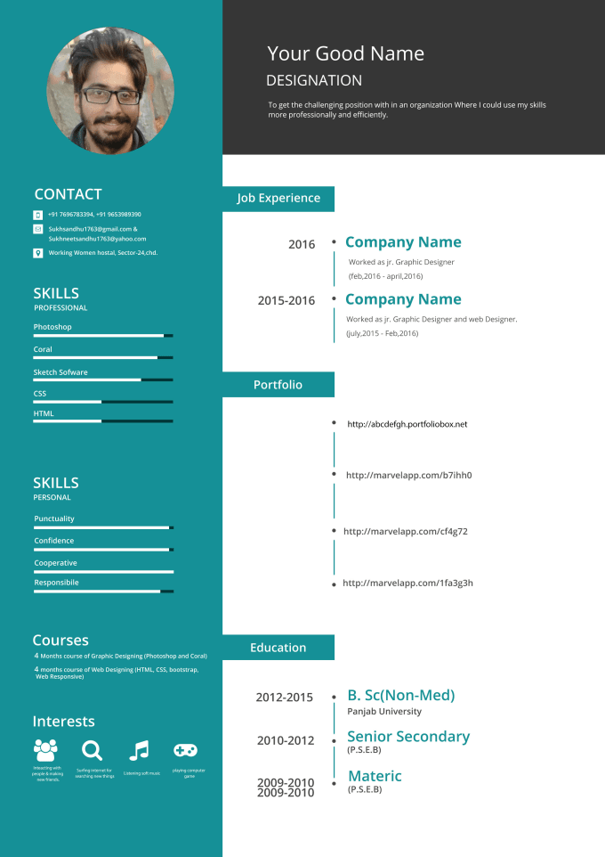 Create Unique Resume Design By Rohitthakr