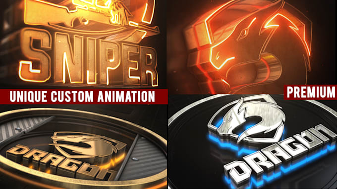 create clean glossy 3d logo intro