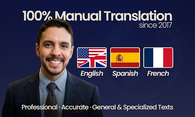 manually translate english, spanish and french