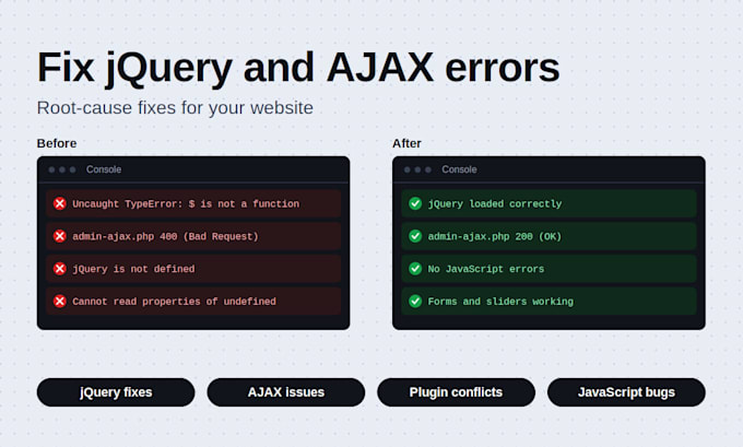 resolve jquery and ajax issues to optimize your website