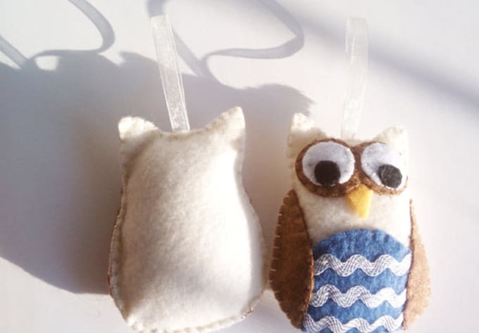 send you TWO handmade felt owls