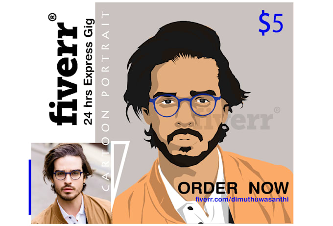 draw artistic cartoon portrait