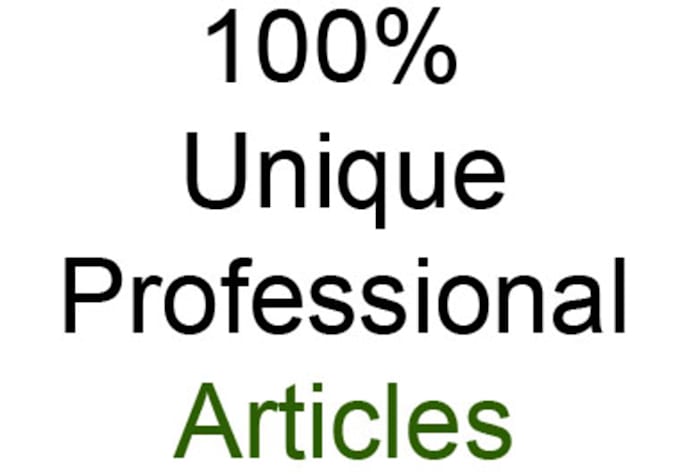 write FIVE professional unique articles