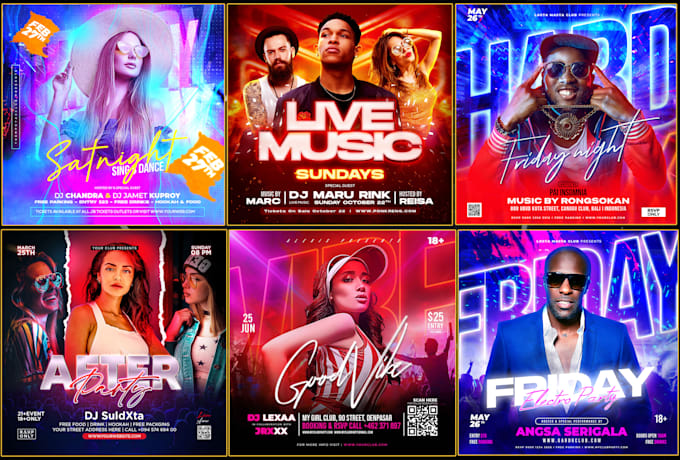 do event flyer, birthday party, dj party, club party flyer