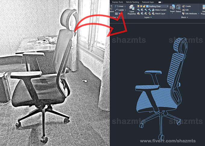 do autocad drafting for hand sketched drawings and designs