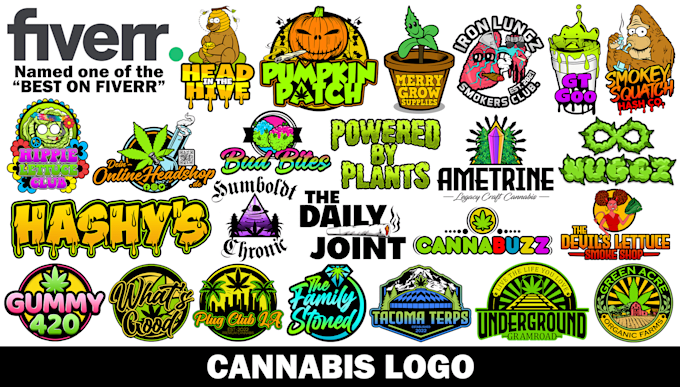 develop from scratch a cannabis marijuana weed logo design