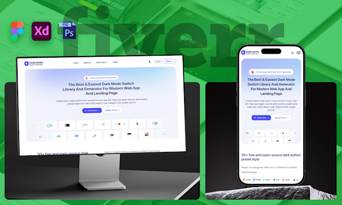 do uiux design for websites, landing pages and mobile apps in figma