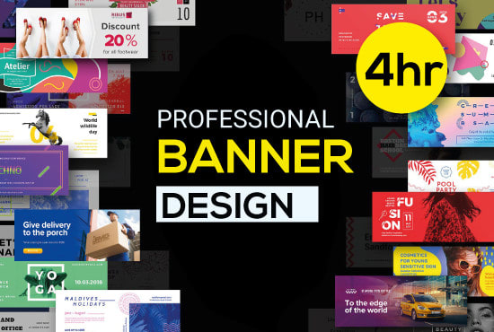 do outstanding web banner design, banner ads, youtube banner, facebook cover