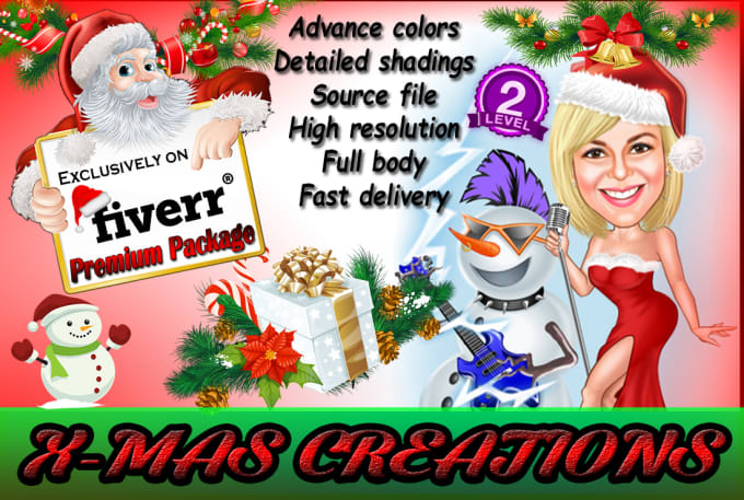Draw You As A Cartoon Caricature Of Christmas Theme By Deesdesigns The key to drawing a christmas landscape is in the details. fiverr