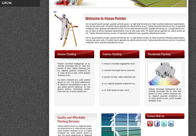 create A wordpress website for a House Painter